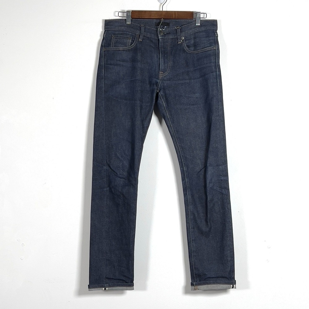 Uniqlo‎ Japanese Selvedge Jeans Kaihara Slim Straight Mens Sz 31x34 Actual 32x30